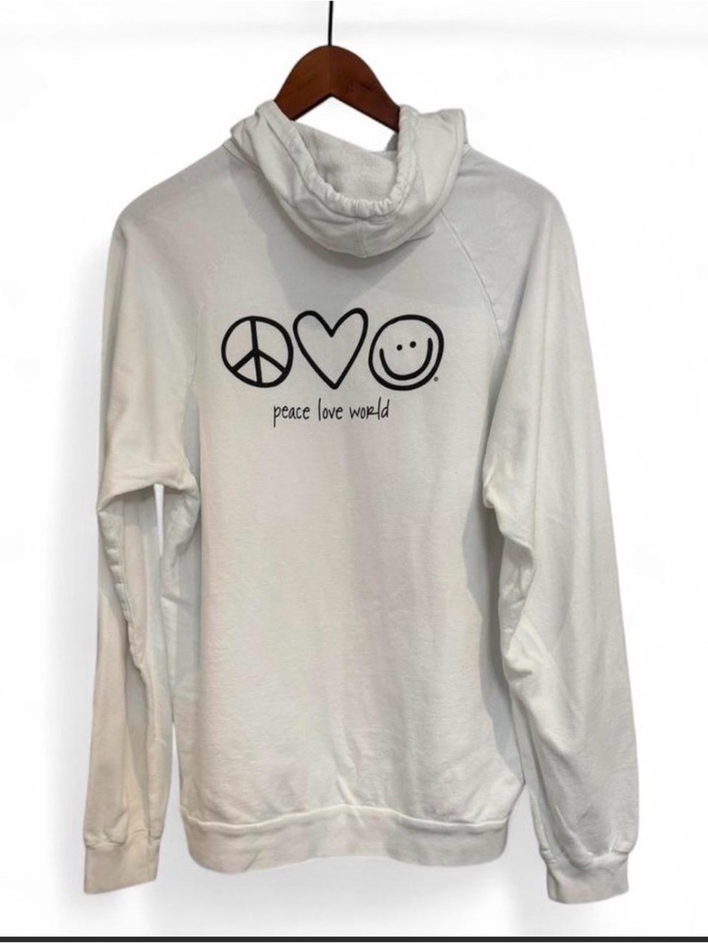 Peace Love World White Hoodie